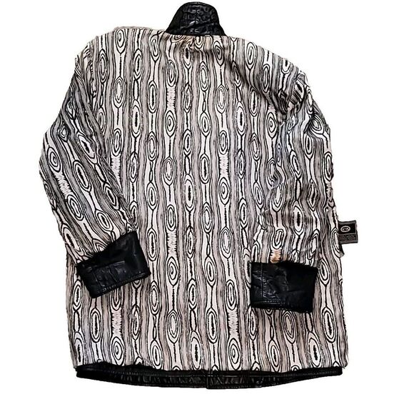 Yessica Womens Vintage Leather Jacket Med 38 Snake 80s 90s‎ Shoulder Pads Biker - Picture 4 of 16